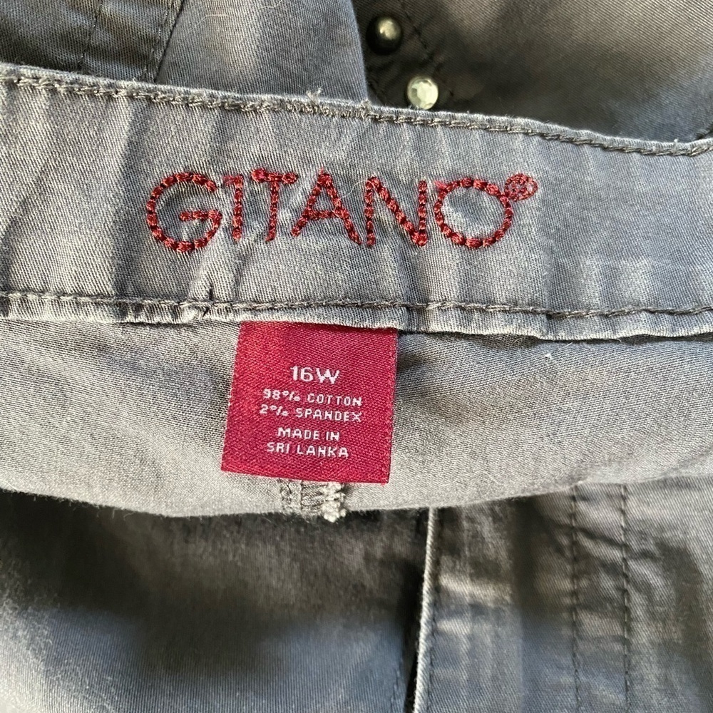 Gitano Gray Cargo Pants, Size 16 W - Picture 8 of 8